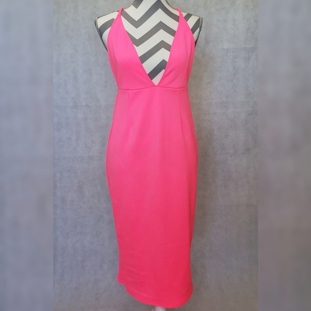 Neon Pink Midi Dress